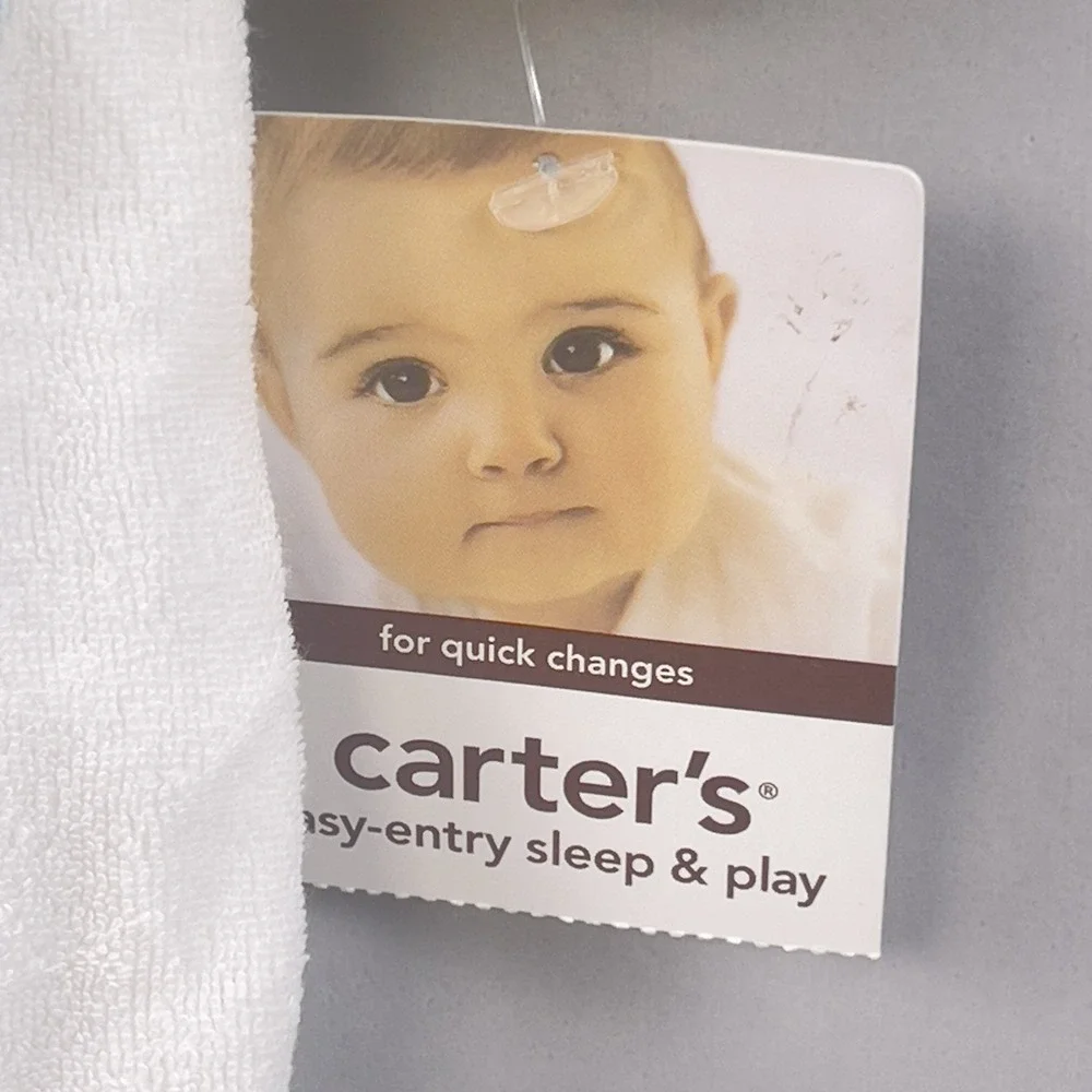 Carters Vintage 2009 Baby Sleeper 3M White Yellow Giraffe Elephant Duck Feet NWT